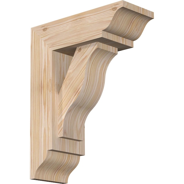 Ekena Millwork Funston Traditional Smooth Bracket w/ Offset Brace, Douglas Fir, 5 1/2"W x 14"D x 18"H BKT0604X14X18FST01SDF - main